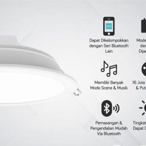 BARDI Smart Beacon Panel Downlight 14W RGBWW Lampu Putih Kuning Bluetooth WiFi