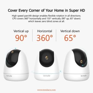 Tenda CP7 Security Pan/Tilt IP Camera 4MP 360 Wifi Smart Babycam 1440P