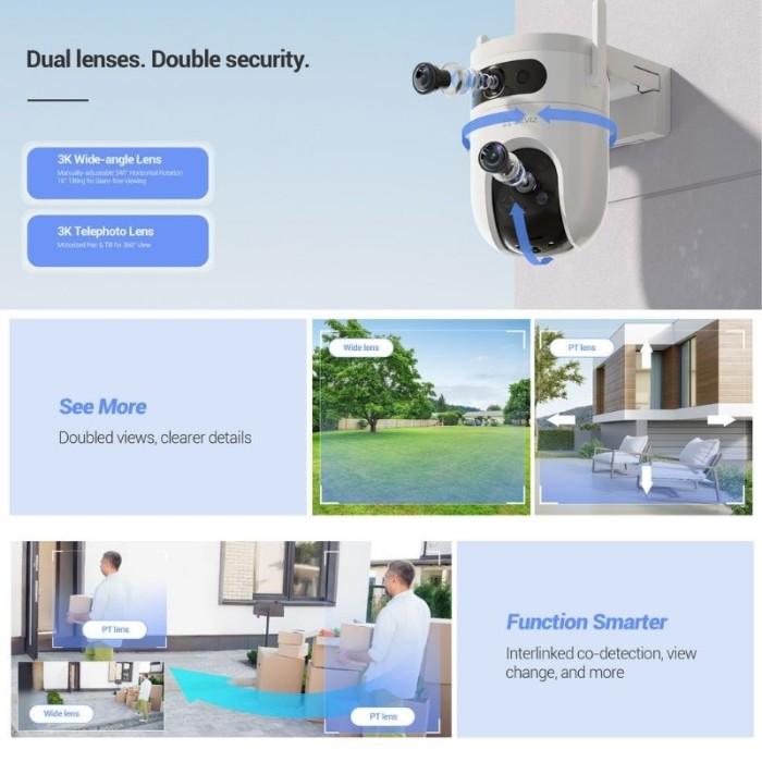 Review Lengkap Ezviz H9c Dual Lens 3K CCTV dengan Dua Lensa Super Jernih