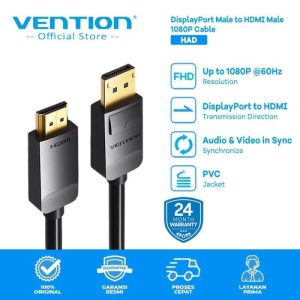 HAD 3 Meter – Kabel DisplayPort (DP) Male to HDMI Male